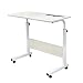 Produktbild soges Computertisch Laptoptisch höhenverstellbar PC-Tisch mit Rollen, Oberfläche mit Einschnitt als Ständer für iPad Tablete Mobilphone 80CM*40CM,05#3-80MP