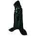 Produktbild Herren Damen Halloween Umhang Cape mit Kapuze Lange Samt für Karneval Fasching Maskerade Vampir Kostüm SAMT Erwachsener Unisex Umhang Schwarz Satin Poncho Cosplay Umhangmantel Cool Hexe Mantel