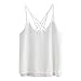 Produktbild Vectry Damen Oberteile Mädchen Sommer Chiffon Cami Top Mit Gekreuzten Bändern Einfarbig Weste Tanktops Ärmellos Freizeit Tank Bluse Nachtwäsche Bademantel Shirt Beachwear Unterwäsche(Weiß,L)