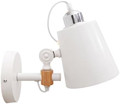 WEQAYU Nordic modern wall lights solid wood living room wall mount light creative hotel American off road lights bedside bedroom study with LED ball sparkling yellow light