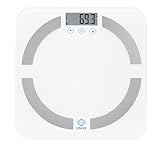 Báscula de baño inteligente LifeVit BL-1500 - Báscula de Baño Inteligente, Conexión Bluetooth BLE 4.0 con Móviles y Tablets, Diseño Slim de Alta Precisión, Medición del IMC, Grasa, Agua, Hueso, Músculo y Calorías, Kg/Lb/St