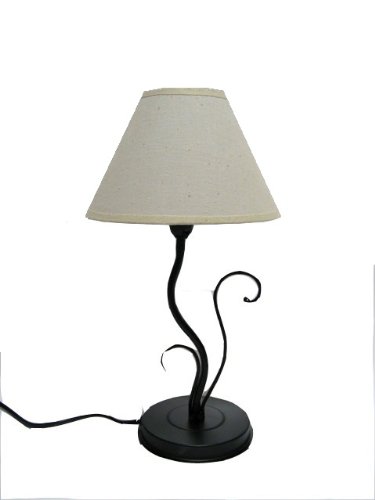 Preisvergleich Produktbild Metall-Lampe in Knospenform, cremefarbener Lampenschirm