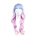 WIG-011 Soft Pastel Baby Blue and Pink Wig with Straight Fringe