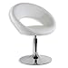 Produktbild IDIMEX Sessel Clubsessel Relaxsessel Loungesessel Sessel Corona aus Kunstleder in weiß, verchromtes Metallgestell, drehbar