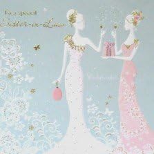 Sister-in-Law Birthday Card (PLK1343) Tiffiany - Gold Embossed &amp; Flittered