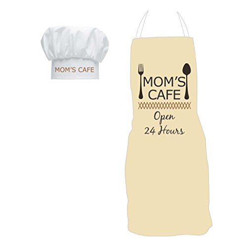Giftsmate Birthday Gifts for Mother, Moms Cafe Apron for Mom with Chef Hat