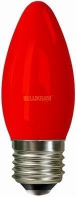 Luxram Led Red Candle 0.3w=5w Light Output 240v ES/Edison Screw/E27 20,000 Hours A Rated Energy Saving 6 Led Light Bulb Instant Full Light