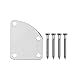 Produktbild Anna-neek Hals Platte Neck Plate E-Gitarre Teile Zink-Legierung 4-Loch-Neckplate mit Schrauben Chrom Stahl für Gitarre Bass Schwarz 63.8x51.2mm