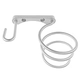  Sharplace Aluminum Wandhalter für Föhn, Fön Halterung Rack, Haartrocknerhalter Fönhalter mit Stecker Halter