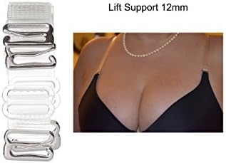 Divas Bra Straps Women's Clear Invisible Replacement Bra Straps Transparent Removable, Multiple Widths (Lift Support 12mm)