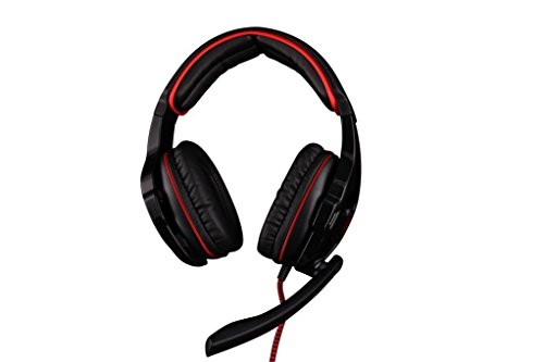Sades SA903 USB Auriculares Cascos Gaming sonido envolvente virtual de 7 1 de Diadema Cerrados con Micr  fono LED para PC Laptop Computadoras  Negro Rojo 