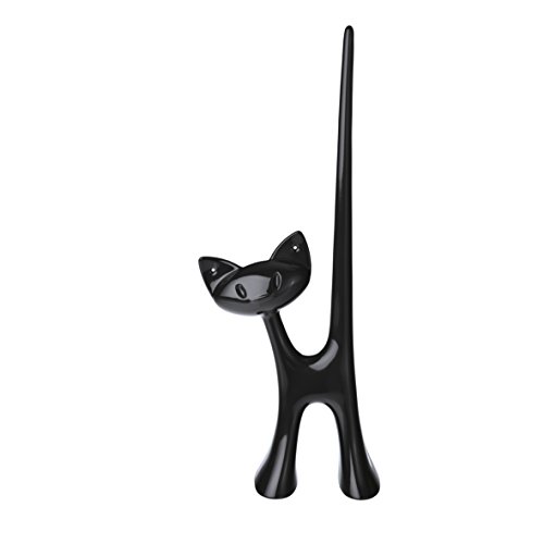 koziol Ringhalter Miaou, Kunststoff, solid schwarz, 4.6 x 8.6 x 21.5 cm