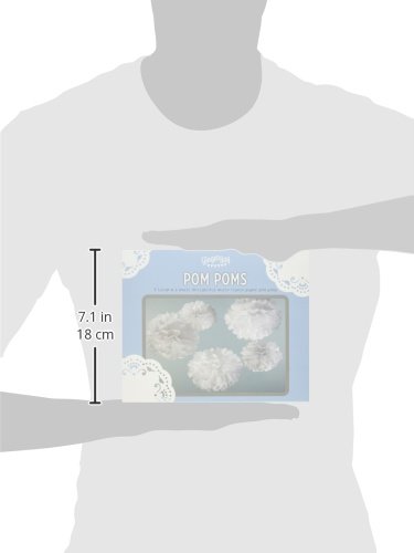Weiße Puschel aus Seidenpapier 5er Pack – perfekt als Deko für Hochzeit & Party - 3