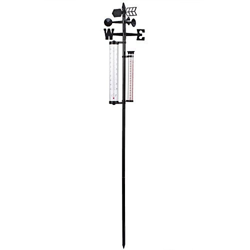 Wetterstation Garten Strebergarten Analog 4 Funktionen Temperatur Niederschlagsmenge Windrichtung Windgeschwindigkeit - 2