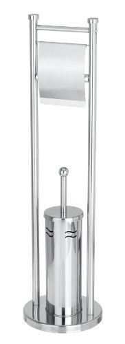 WENKO 21345100 Stand WC-Garnitur Matino – mit innovativer WC-Bürste, Edelstahl rostfrei, 20 x 76 x 20 cm, Glänzend - 4