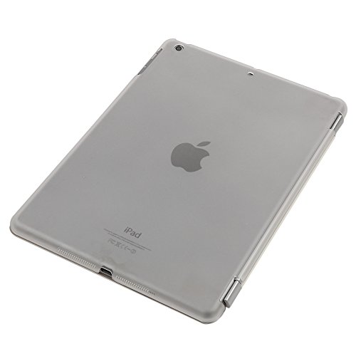 Besmall Neu Ultra Slim Edles iPad Air iPad 5 Hülle – Smart Cover Leder Case Schutz Hülle Tasche + Back Case – inkl. Displayschutzfolie Reinigungstuch Stift mit Multi Ständer Auto Sleep Wake (iPad Air/iPad 5, Farbe:Weiß) - 4