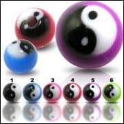 Acrylic 1.6 mm Yin Yang Black/White/Red