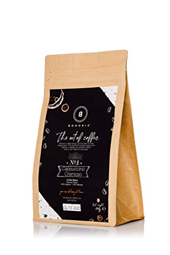 BOHORIA® Coffee | Ganze Kaffee-Bohnen | Café Crema, 250g | Premium Arabica, Stärkegrad 3 von 5, säurearm | Roasted in Italy | geeignet für Kaffeevollautomat