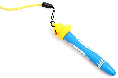 Zwei blaue Eingabestifte Touchstift Stylus Crayon mit Gummi Ente und Halsband, geeignet für Vtech, Alldaymall, Dragon Touch, Padgene, Clementoni, Odys, Presto, Kivors, Kurio perfekt für Kinder Jungen und Mädchen - 3