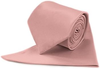 Men's Plain Tie, Matching Pocket Square. Men's Formal Ties. Smart Fromal Neck Tie For Men. Fine Satin Shine, Dusty Pink