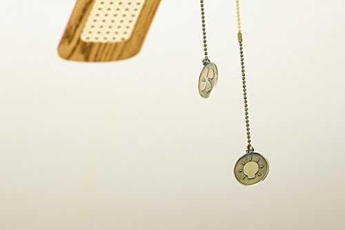 Pepeo Deckenventilator mit Licht Kisa, extra flach, Gehäuse Messing Antik, Flügel Mahagoni oder Eiche, 105 cm - 13