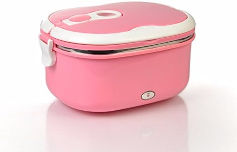 yxhflo Electronic lunch boxes home plug-in charge of stainless steel heating cartridge heater boxes BentoUsbCar keep warm,Pink