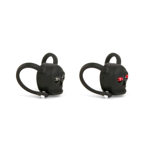 Preisvergleich Produktbild Kikkerland Skull LED Bike Lights (2 Stück) – Schwarz
