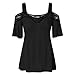 Produktbild JUSTSELL Damen Tops Bluse Trend Frauen Off Schulter Sexy Spitze Patchwork Tops Mit Kurze Ärmel Reine Farbe Tops Lose Pullover Oberteil Grosse Grössen XL-5XL