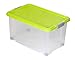 Produktbild Eurobox mit Deckel und Rollen 60 x 40 x 33 cm limegrün Griffe silber