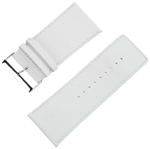 PUREgrey Uhrenarmband Kalbleder Bandbreite 40mm weiss, Unterseite auch Kalbleder Nubuk daher antiallergisch