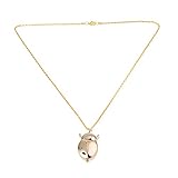 SODIAL(R) Damen Arabische Ziffern Display Gold Ton Marienkaefer Anhaenger Halskette Uhr