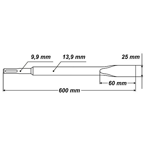 SDS Plus Meißel / Flachmeissel / Flätmeißel 25 x 600 mm - 5