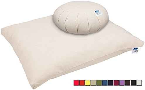 CalmingBreath Zafu Meditation Cushion and Zabuton Mat Set - Fits All Sizes