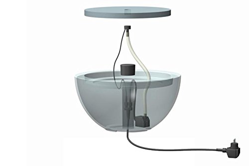 Brunnenschale Zimmerbrunnen Brunnen Gartenbrunnen Zierbrunnen Springbrunnen rund Fiberglas „Vaso“ Ø40 cm, Anthrazit - 9