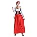 Produktbild Dirndl Damen Trachtenkleid Kleid PIebo Dirndkleid Oktoberfest Tracht Trachtenkleid Paspelierung Rüschen Lange Kleider Retro Dienstmädchen Kellner Cosplay Kostüm Fasching Fasnacht Karneval Party