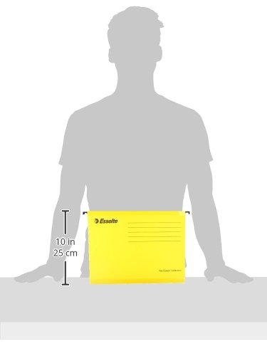 Esselte Carpeta colgante  Tama  o A4  Cart  n kraft reciclado  Visor de pl  stico transparente  Amarillo  Classic  90314  Caja de 25