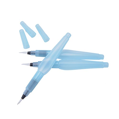 3 Stück/Satz Wasser Pinsel Stift Water Brush Pen Set Kunst Handwerk Werkzeug für Aquarellmalerei Kalligraphie-BLUE - 5