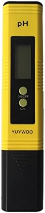 YUYWOO Digital PH Tester Portable Water Quality Meter Large LCD Pen Monitor, 0-14pH Measurement Range, Yellow