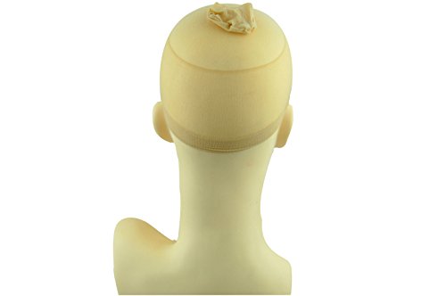 2 Stück Nylon Haarnetz Unterziehhaube Perücken Perückennetz Beige - 3