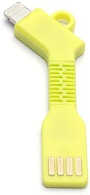 aricona N°477 - USB Micro-B to USB Connector PowerBank Adapter Cable as a keychain, Flexible Compact Alternative to a Charging Cable, size:Apple;color:yellow