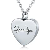 AnazoZ Edelstahl Haustier Verlust Gravur Feuerbestattung Halskette Anhänger Für Ashes Keepsake Für Herzen Wort Grandpa
