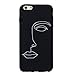 Price comparison product image Carols iPhone 6 Plus /6S Plus Case, TPU Soft Pattern Stick figure Design Black Cover iPhone 6 Plus /6S Plus (5,5 Zoll) - human face