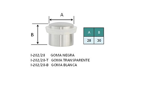 Evi Herrajes i-202/28-b Türstopper mit Gummifuß, matt (Edelstahl)-weiß - 2