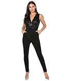 Modell 5175: Schulterfreier Hosenanzug mit Spitzenoberteil, Modell 5747: Jumpsuit mit transparentem Rücken & eleganter Spitze