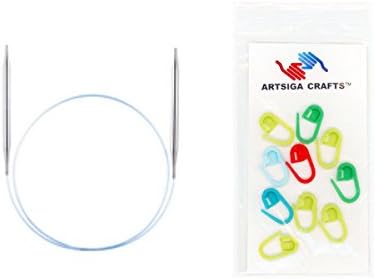 addi Bundle: Turbo Circular 20-inch (50cm) Knitting Needle Size US 03 (3.25 mm) + 10 Artsiga Crafts Stitch Markers