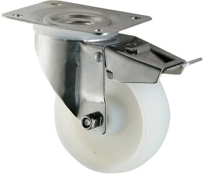 175mm heavy duty stainless steel swivel braked castor with Nylon Wheel