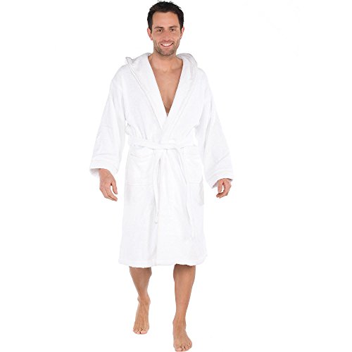 Bademantel für Damen & Herren | viele Farben Größen S-XXL | Baumwolle Frottee mit Schalkragen oder Kapuze | aqua-textil - 2