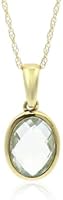 Collier avec pendentif - Femme - Or jaune (9 cts) 0.315 Gr - Aigue Marine
