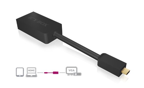 ICY BOX IB-AC503 HDMI (Micro D-Typ) zu VGA Adapter, Full HD 1080p Unterstützung, Plug & Play, EMI Abschirmung - 2