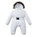 Price comparison product image LSAltd Infant Baby Winter Clothes 3M-24M Long Sleeve Zip Cashmere Down Coat Cotton Liner Faux Fur Hooded Romper
